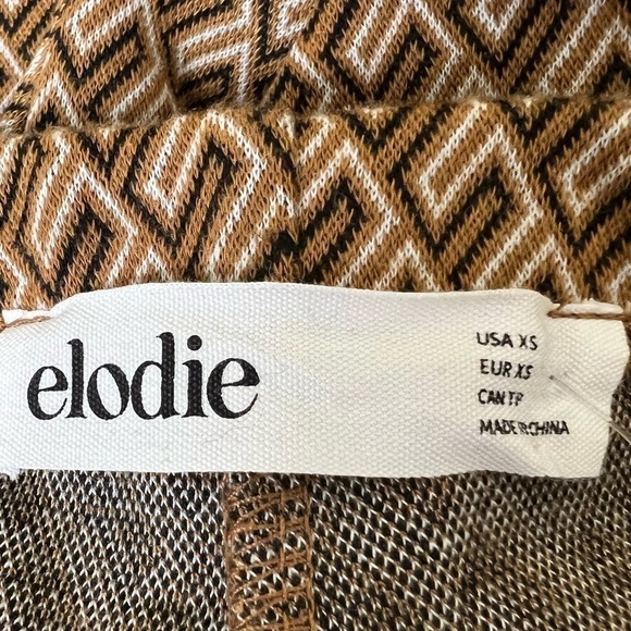 Elodie Flare Brown Geo Print Knit Leggings Pants - Size X Small, NWT - Picture 9 of 12
